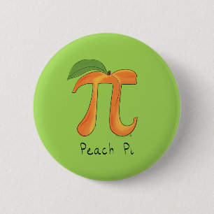 Funny Math Peach Pi Symbol 6 Cm Round Badge