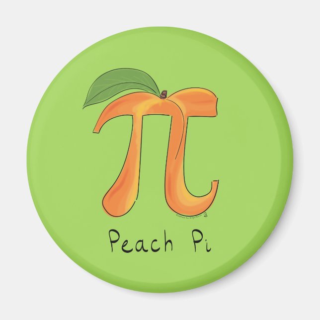 Funny Math Peach Pi Symbol Magnet (Front)