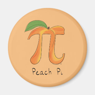 Funny Math Peach Pi Symbol Magnet