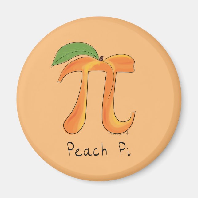 Funny Math Peach Pi Symbol Magnet (Front)