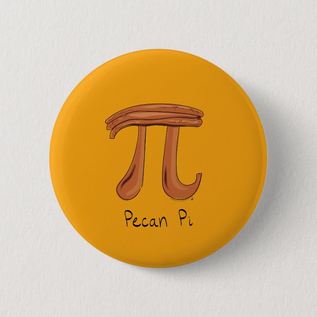 Funny Math Pecan Pi Thanksgiving Fall 6 Cm Round Badge (Front)