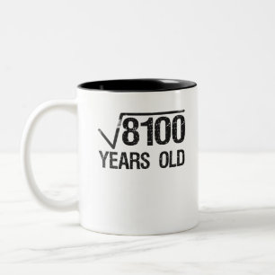 Funny Math Problem Square Root of 8100 Equal 90th Two-Tone Coffee Mug