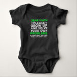 Funny Math Problems School Mathematics Struggle Baby Bodysuit<br><div class="desc">Witty Anti Maths Quote for Kids. Funny Math Problems School Mathematics Struggle.</div>