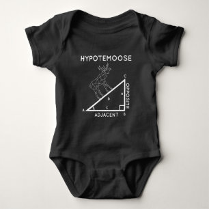 Funny Math Pun Moose Hypotenuse Mathematician. Baby Bodysuit