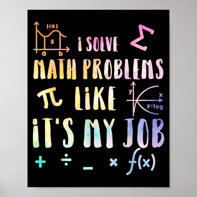 Funny Math Quote For Teacher Student Stem Geek Gif Poster (Front)