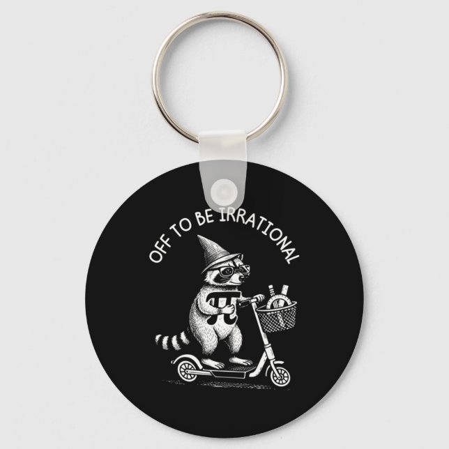 Funny Math Racoon Pi Day Irrational Pun Scooter Key Ring (Front)