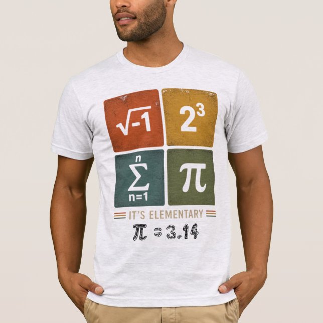 Funny Math Rebus Puzzle Pi Day T-Shirt (Front)