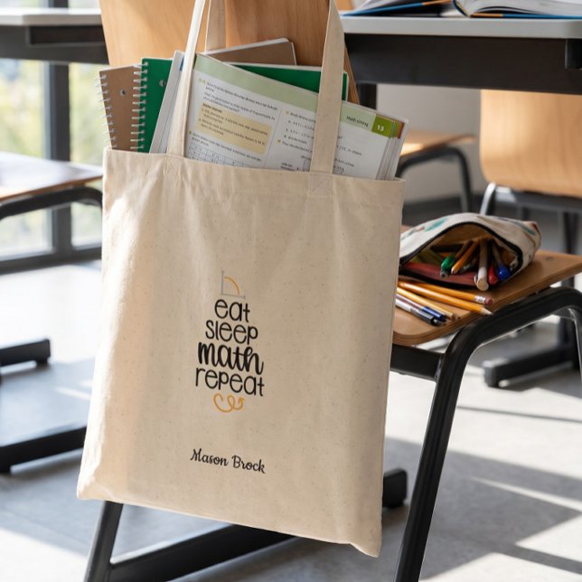 Funny math student school personalised gift tote bag (Creator Uploaded)