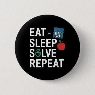 Funny Math Teacher Algebra Cl Back To School  6 Cm Round Badge