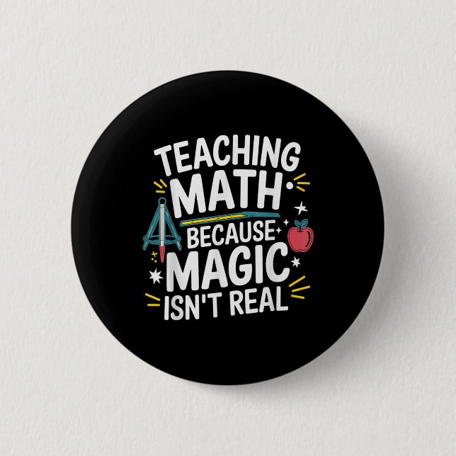 Funny Math Teacher Algebra Lover Back To School  6 Cm Round Badge (Front)