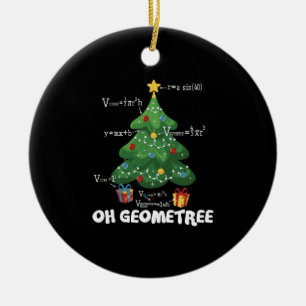 Funny Math Teacher Christmas Geometree Ceramic Tree Decoration