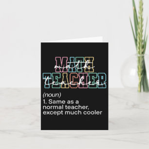 Funny Math Teacher Definition Back To School First Card