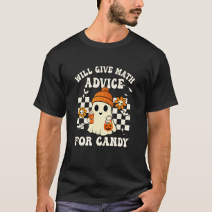 Funny Math Teacher Halloween Ghost Costume Math Lo T-Shirt