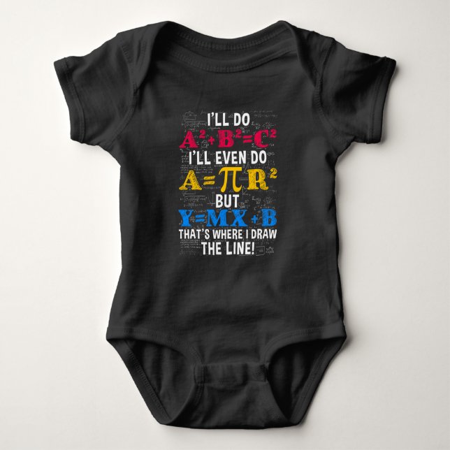 Funny Math Teacher Humour Algebra Mathematics Joke Baby Bodysuit (Front)