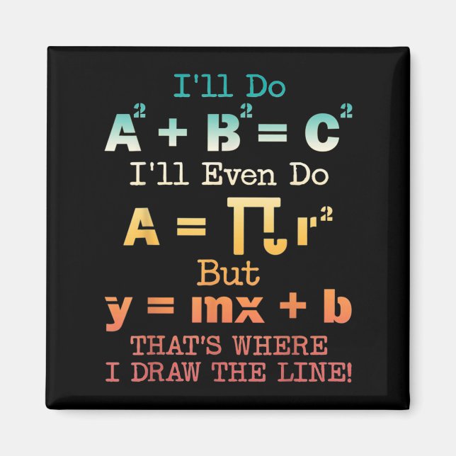 Funny Math Teacher Joke Funny Best Math Quotes  Magnet (Front)