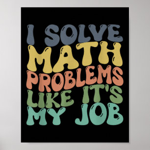 Funny Math Teacher Joke Men Women Fun Best Math Qu Poster