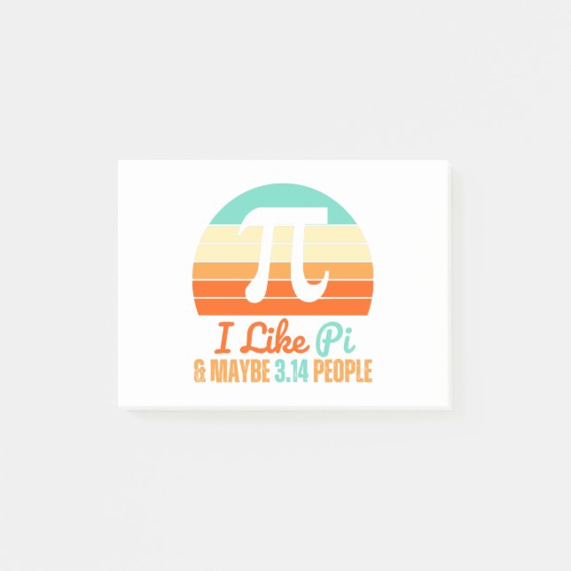 Funny Math Teacher March 14th Pi Day Merch I Like  Post-it Notes (Front)