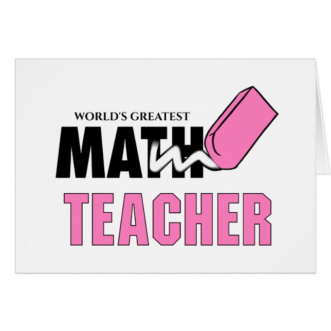 Funny Math Teacher Pink Eraser (Front Horizontal)