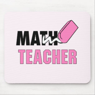 Funny Math Teacher Pink Eraser Mouse Pad