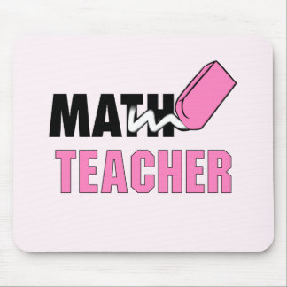 Funny Math Teacher Pink Eraser Mouse Pad