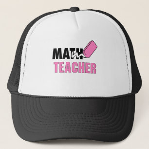 Funny Math Teacher Pink Eraser Trucker Hat