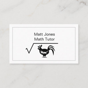 Funny Math Tutor or Teacher Square Root Of Chicken Business Card