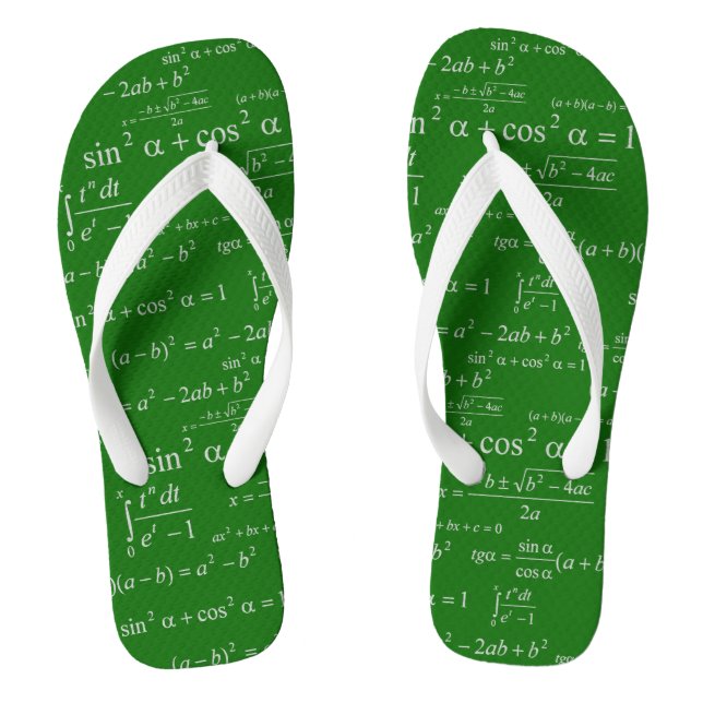 Funny Mathematics Equations Chalkboard Math Geeky Jandals (Footbed)