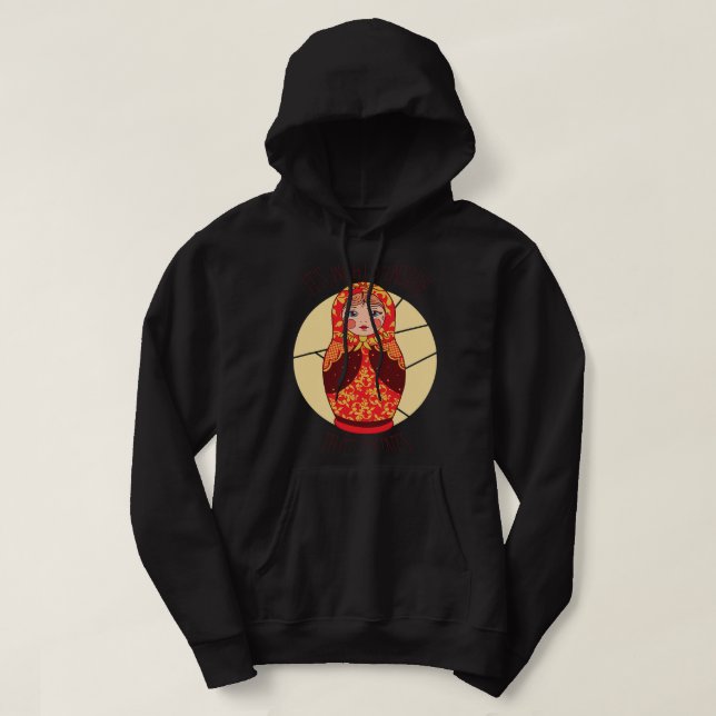 Funny Matryoshka Russian Nesting Dolls Hoodie (Design Front)