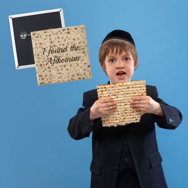 Funny Matzah Passover Seder I Found the Afikoman 15 Cm Square Badge (Creator Uploaded)