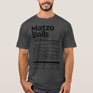 Funny Matzo Balls Nutrition Fact Christmas Hanukka T-Shirt