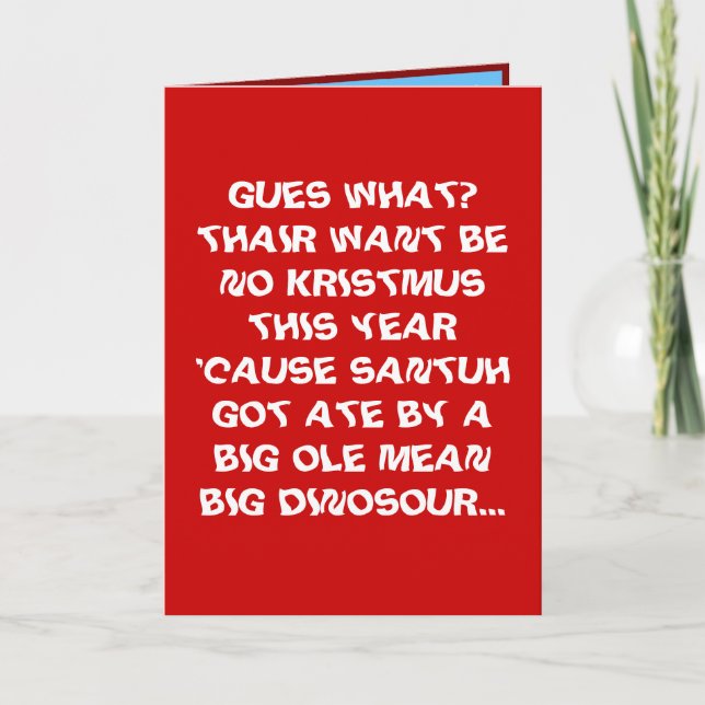 Funny Mean Sister or Brother Christmas Card (Front)