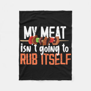 Funny Meat Rub Barbeque Design For Men Fleece Blanket