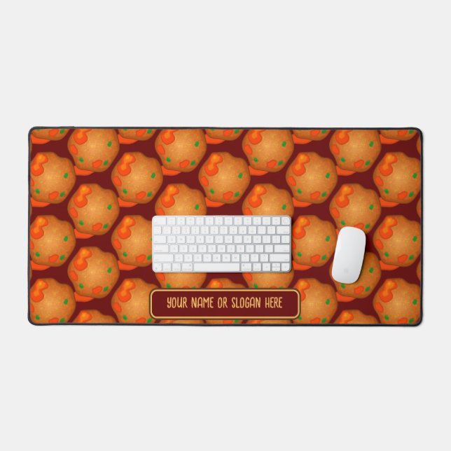 Funny Meatballs - Man Food with Own Slogan / Name Desk Mat (Keyboard & Mouse)