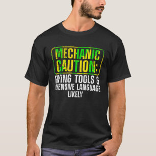 Funny Mechanic Art For Men Drag Racing Garage Guy  T-Shirt