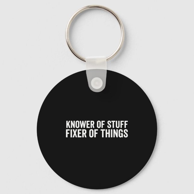 Funny Mechanic Dad Humor Knower Of Stuff Fixer Of  Key Ring (Front)