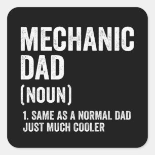 Funny Mechanic Dad Square Sticker