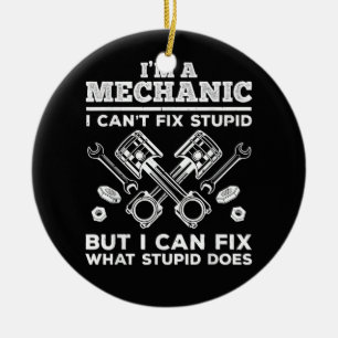 Funny Mechanic for Men Dad Car Auto Diesel Automob Ceramic Tree Decoration