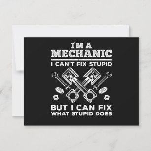 Funny Mechanic for Men Dad Car Auto Diesel Automob Invitation