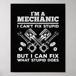 Funny Mechanic for Men Dad Car Auto Diesel Automob Poster