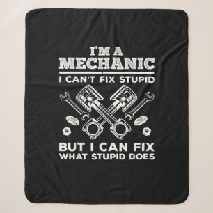 Funny Mechanic for Men Dad Car Auto Diesel Automob Sherpa Blanket