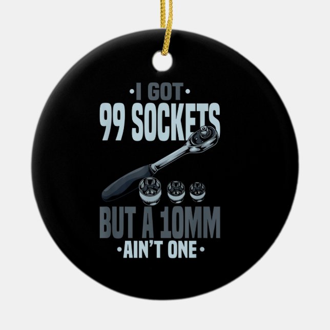 Funny Mechanic Gift For A Car Mechanic Ceramic Tree Decoration (Front)