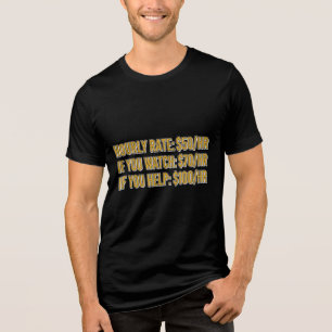 Funny Mechanic Hourly Rate Humour Tri-Blend Shirt
