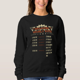 Funny Mechanic Hourly Rate T Shirt Labour Rates Fa