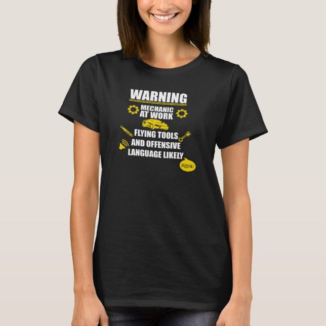 Funny Mechanic  Mechanic Hourly Rate  Garage Work  T-Shirt (Front)