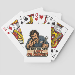 Funny Mechanic Oil Change Car Meme Playing Cards