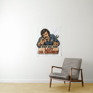Funny Mechanic Oil Change Car Meme Tapestry