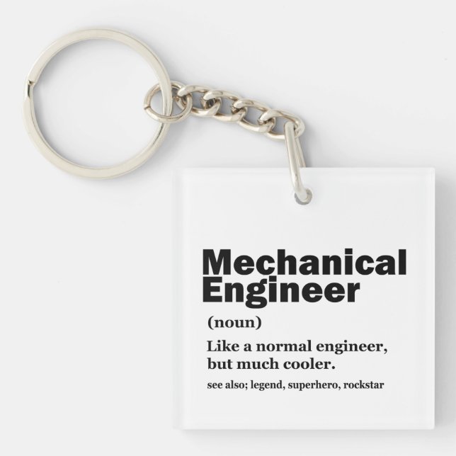 Funny Mechanical Engineer Definition Engineering Key Ring (Front)