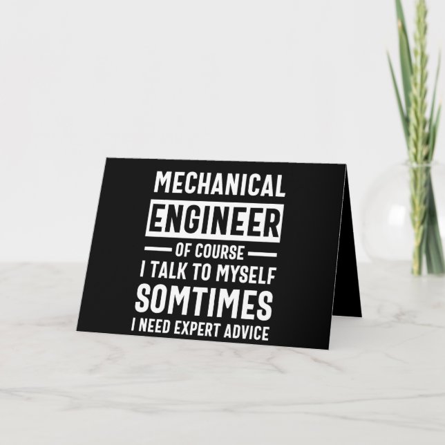 Funny Mechanical  Engineer Gift Card (Front)