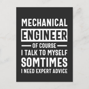 Funny Mechanical Engineer Gift Holiday Postcard