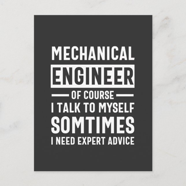 Funny Mechanical  Engineer Gift Postcard (Front)